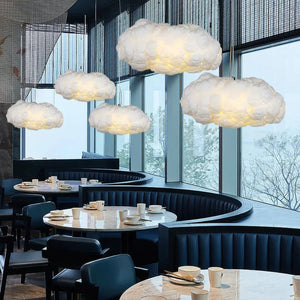 Suspension nuage flottant LED - vue de profil