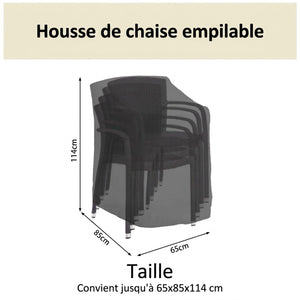 Dimensions de la housse de chaise de jardin empilable en centimètres