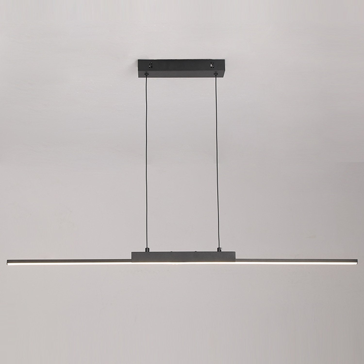 Lustre aluminium noir - installation suspendue