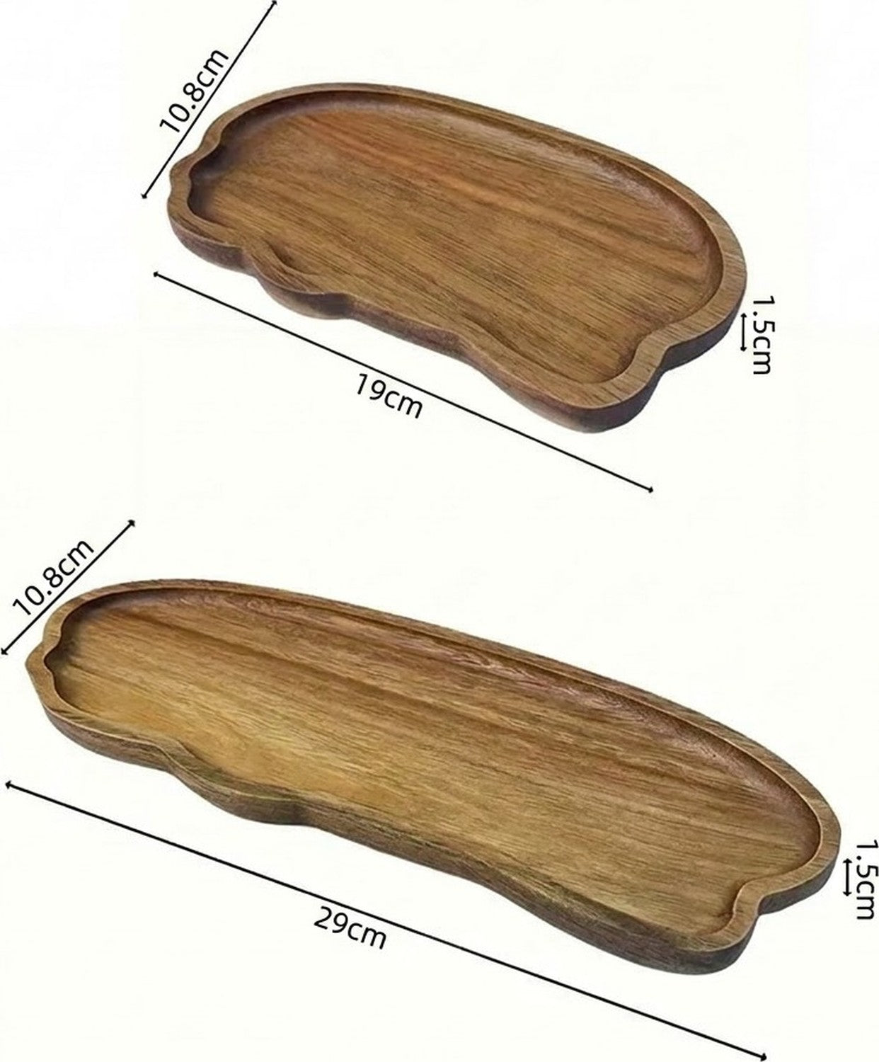 Guide des dimensions plateau bois organique S 19 cm et L 29 cm