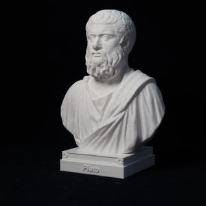 Vue latérale du buste de Platon ornement décoration bureau