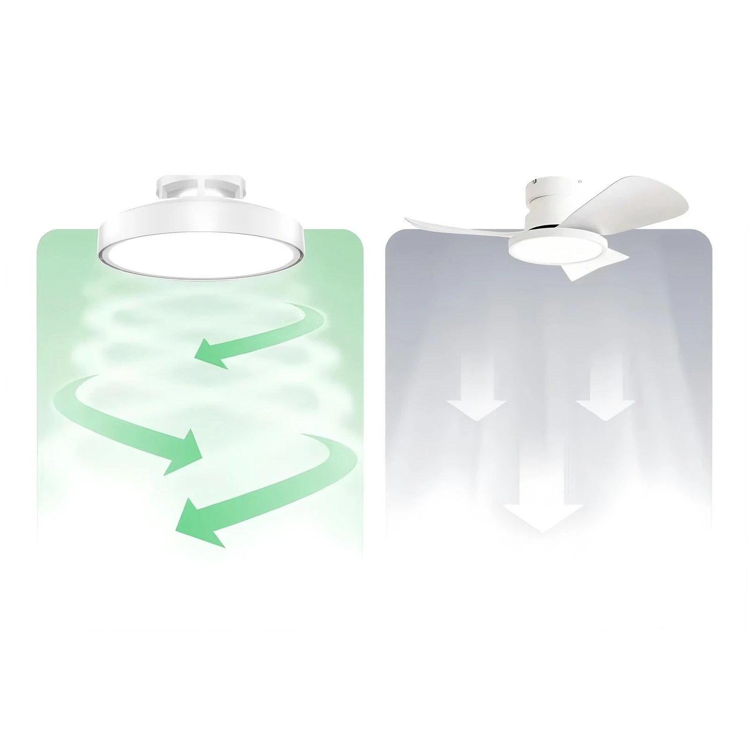Plafonnier LED blanc sans pale vue de face sur fond blanc