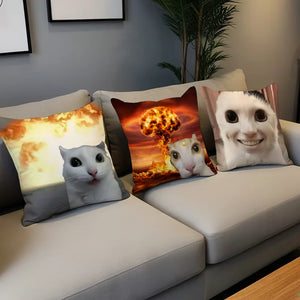 Gros plan sur le tissu doux et la qualité de limpression du motif chat