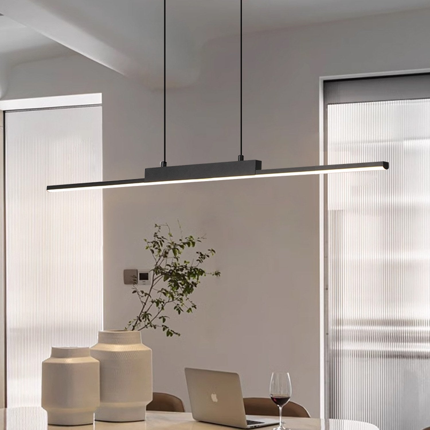 Lustre LED noir 100 cm - qualité aluminium