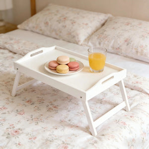 Plateau de lit bambou pieds repliés