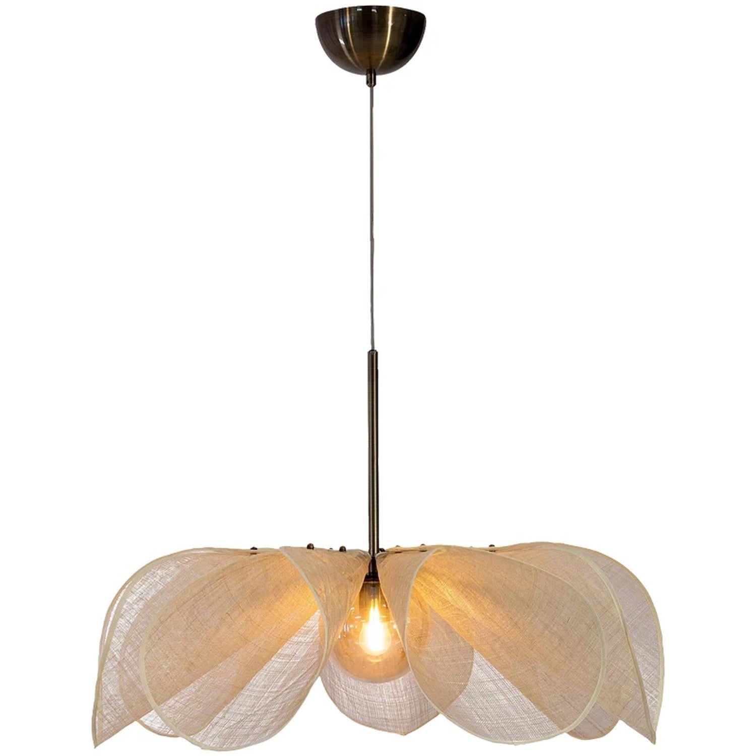 Suspension tissu Wabi Sabi sur fond blanc vue de face