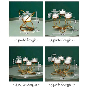 Dimensions des 4 modèles de bougeoirs en cm