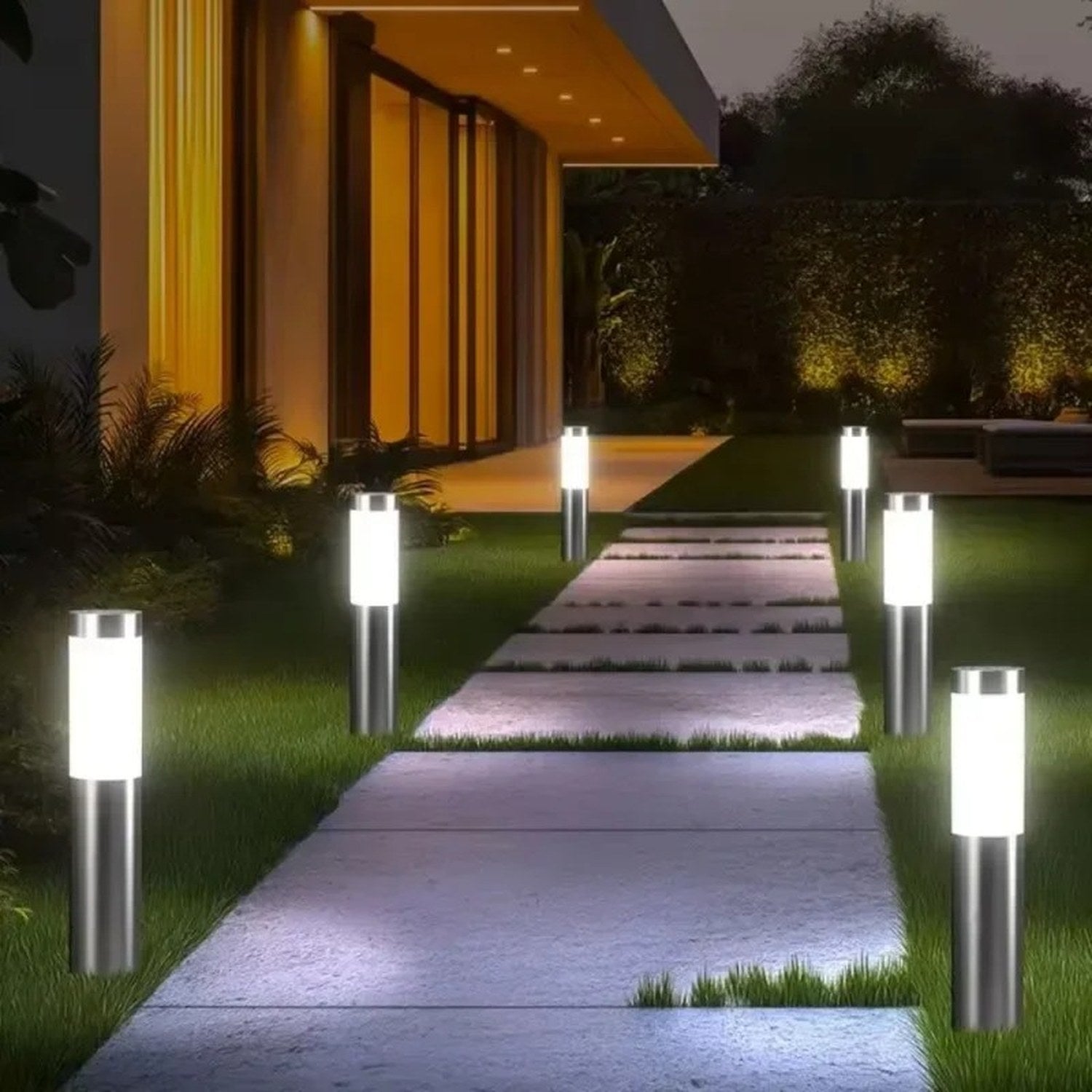 Lampadaire solaire extérieur jardin photo réelle 4