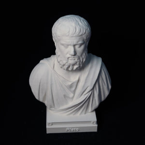 Vue de dessus du buste de Platon sculpture grecque antique