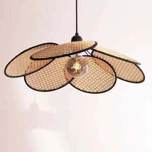 Lustre rotin suspension bohème vue 4