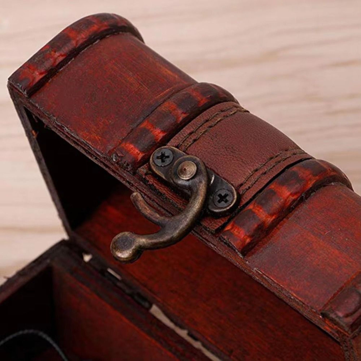 Coffret à bijoux antique vintage bois métal - vue 4