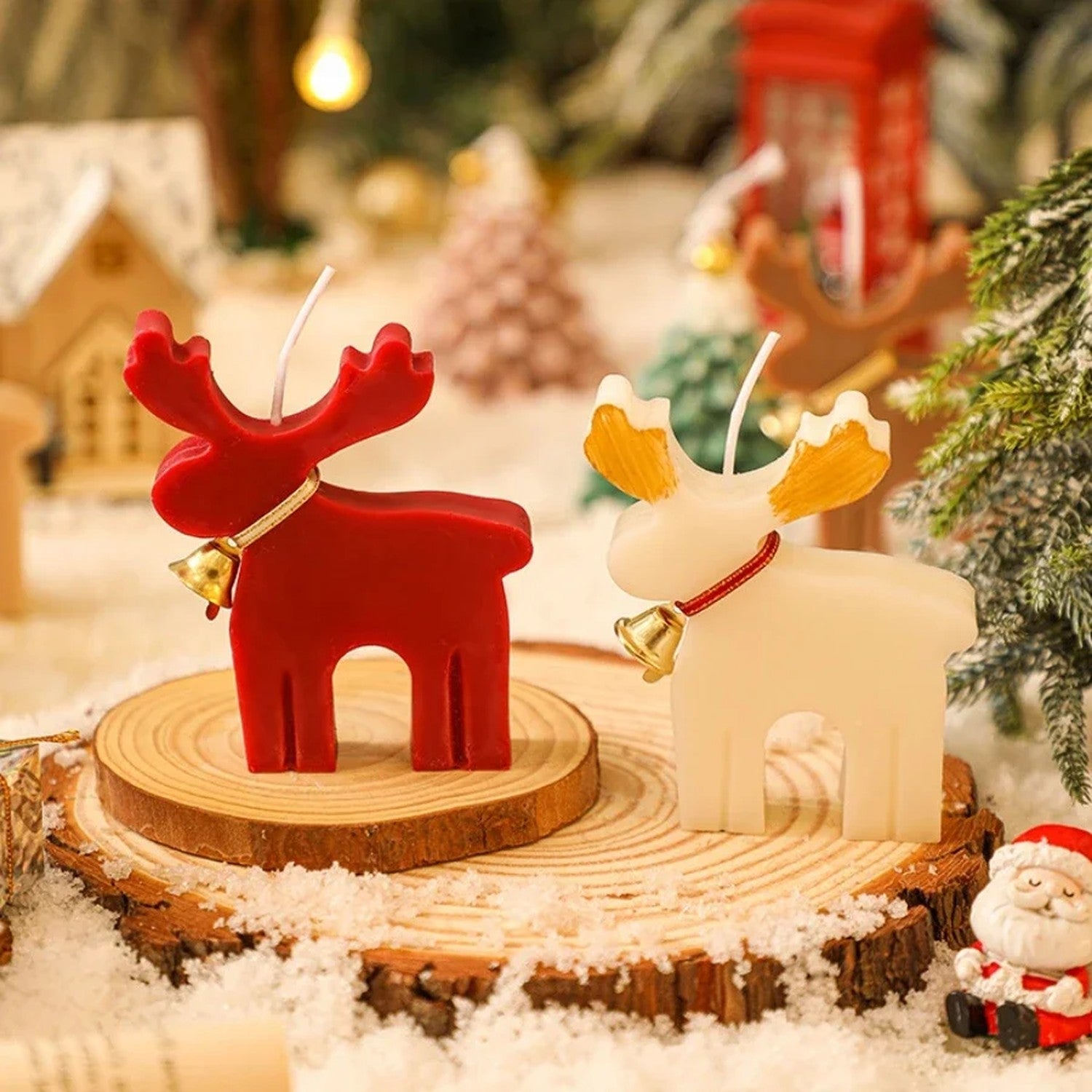 Bougie parfumée cerf rouge décoration Noël vue 4