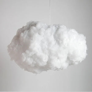 Détail texture suspension nuage LED blanche