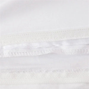 Détail des coutures de la parure de lit personnalisée