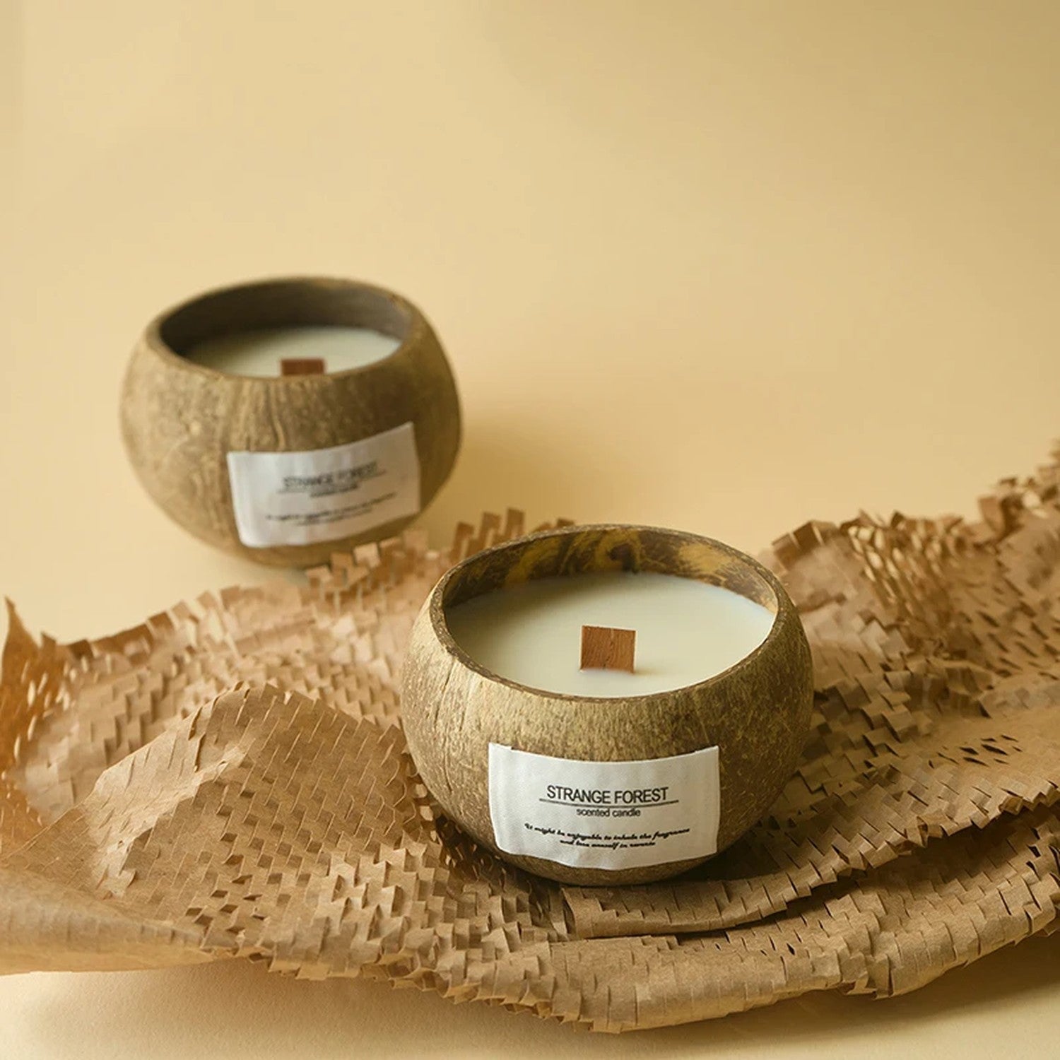 Bougie cire de soja coquille noix de coco naturelle plusieurs parfums