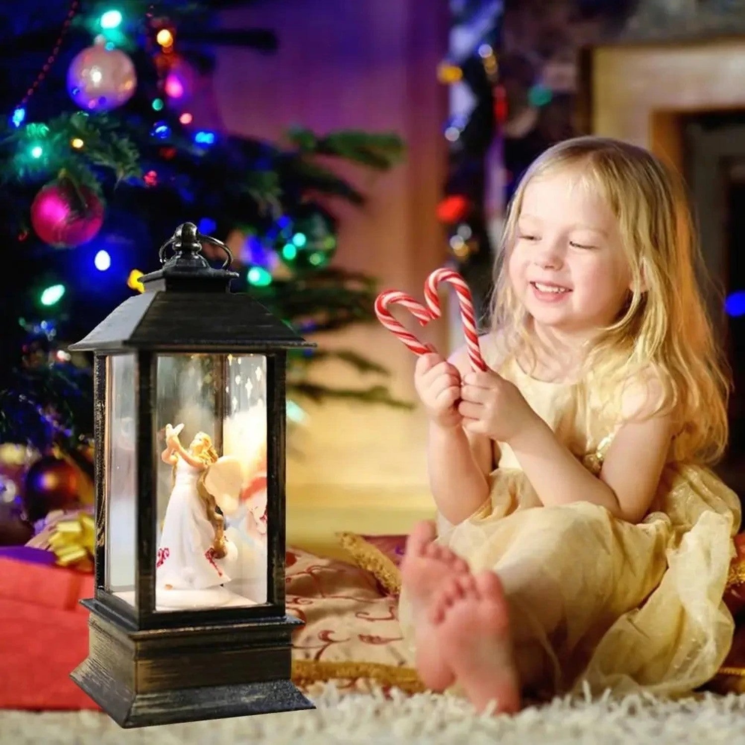 Lanterne de Noël LED ange ambiance Noël lumière magique