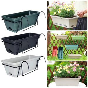 Jardinière de balcon suspendue avec plateau amovible et support - vue 5
