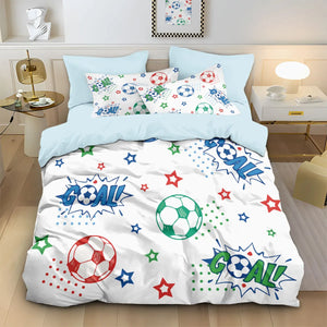 Parure de lit football enfant 3 pièces housse de couette taie details complementaires du produit