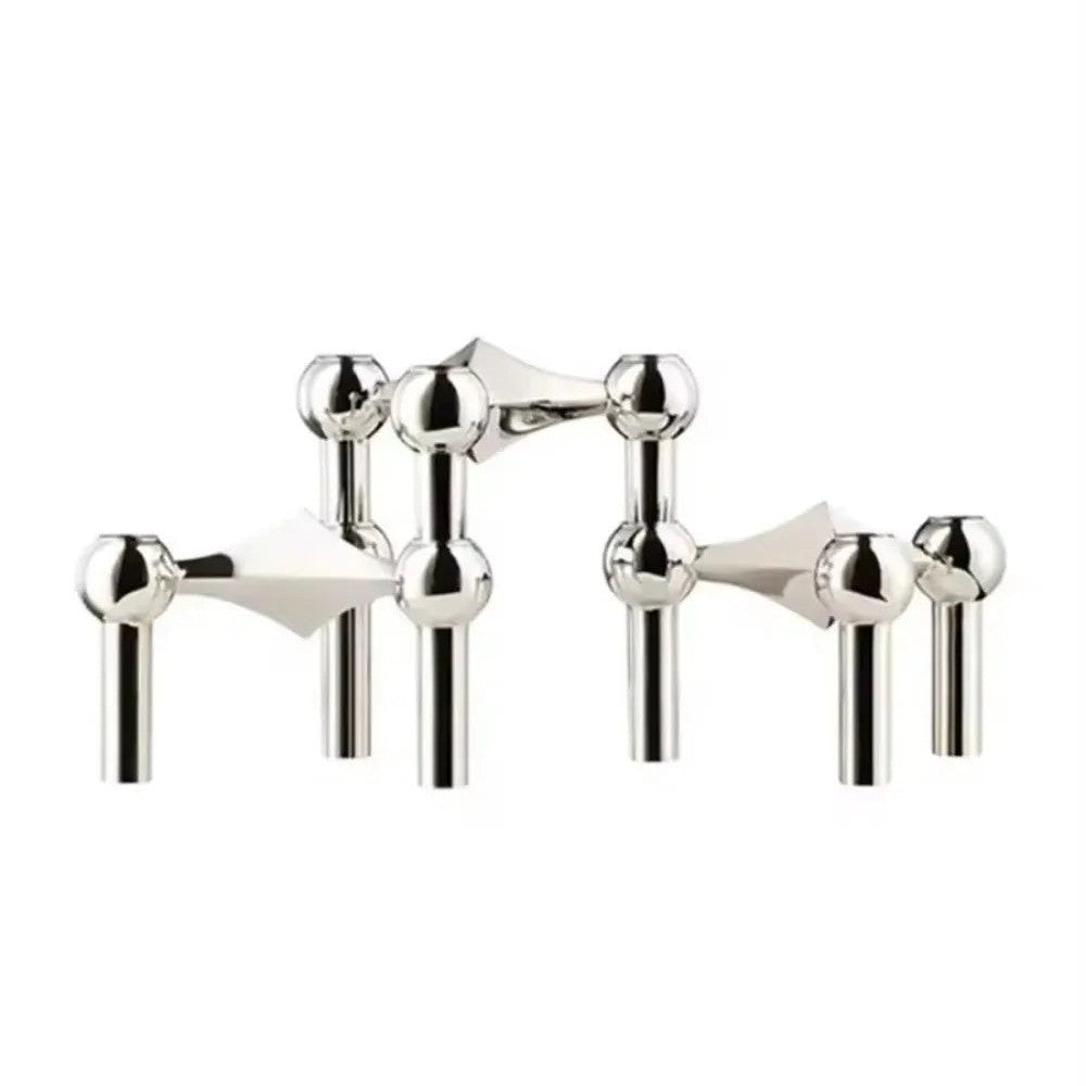 Bougeoir structure moleculaire métal design nordique chandelier details complementaires du produit