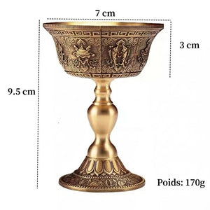 Dimensions bougeoir tibétain hauteur 9,5 cm diamètre 7 cm poids 170 g