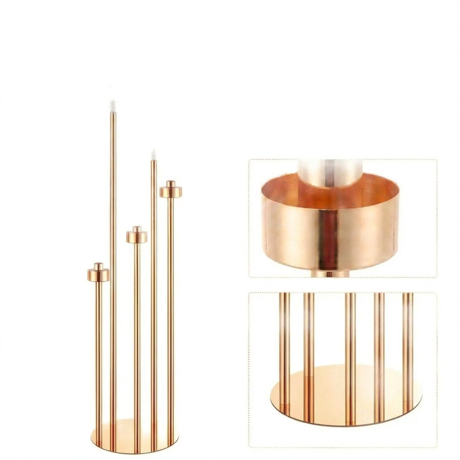 Détail base candélabre doré - diamètre 22cm finition or brillant