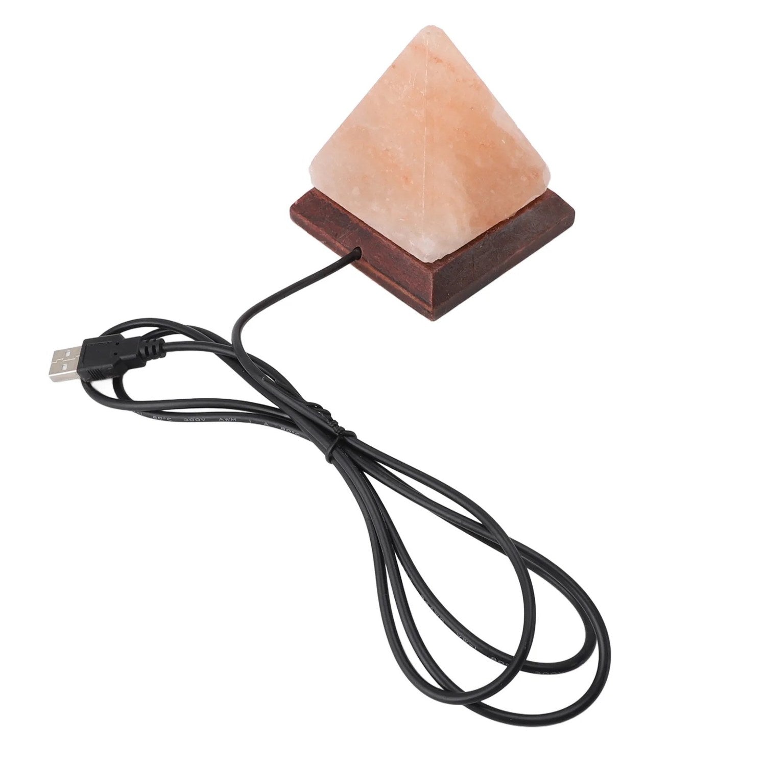 Lampe en sel de l'Himalaya avec câble USB pour alimentation basse tension