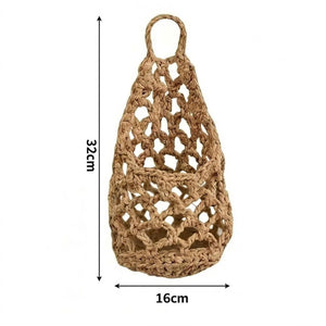 Dimensions panier suspendu macramé : hauteur 32 cm diamètre 16 cm