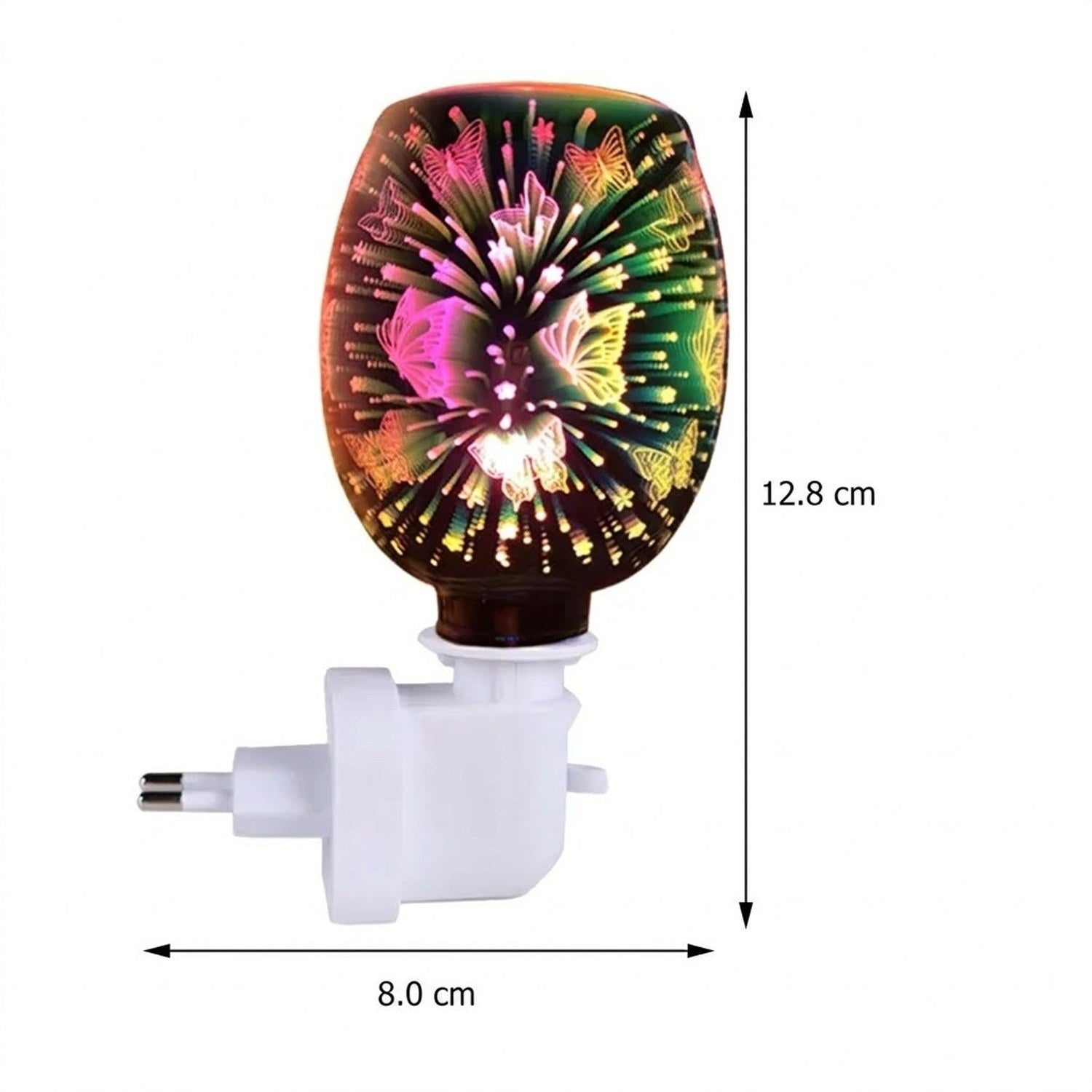 Dimensions du brûle-parfum électrique 12,8 x 8 cm
