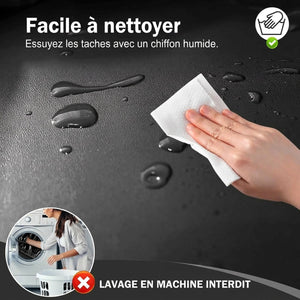 Nettoyage de la housse de tête de lit avec un chiffon humide