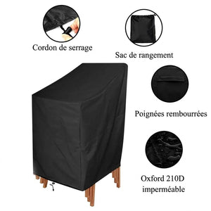 Détails de la housse de chaise de jardin cordon de serrage sac de rangement et poignées
