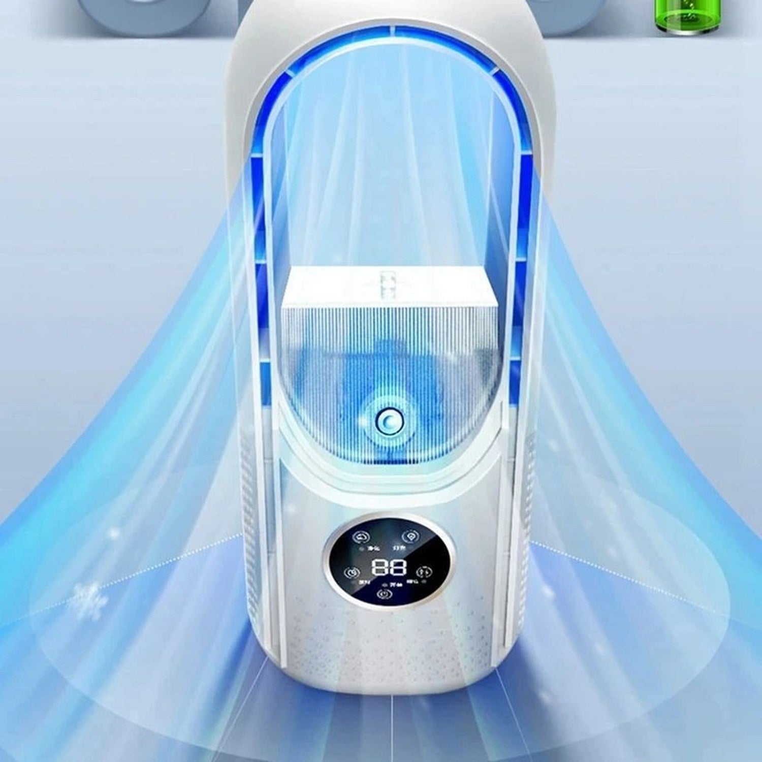 Ventilateur humidificateur sans pales avec effet de fraîcheur soufflée