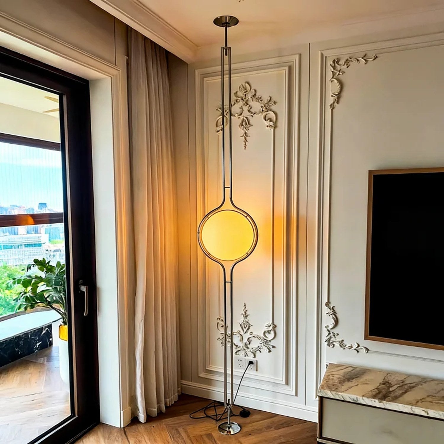 Lampadaire globe sur socle – vue produit
