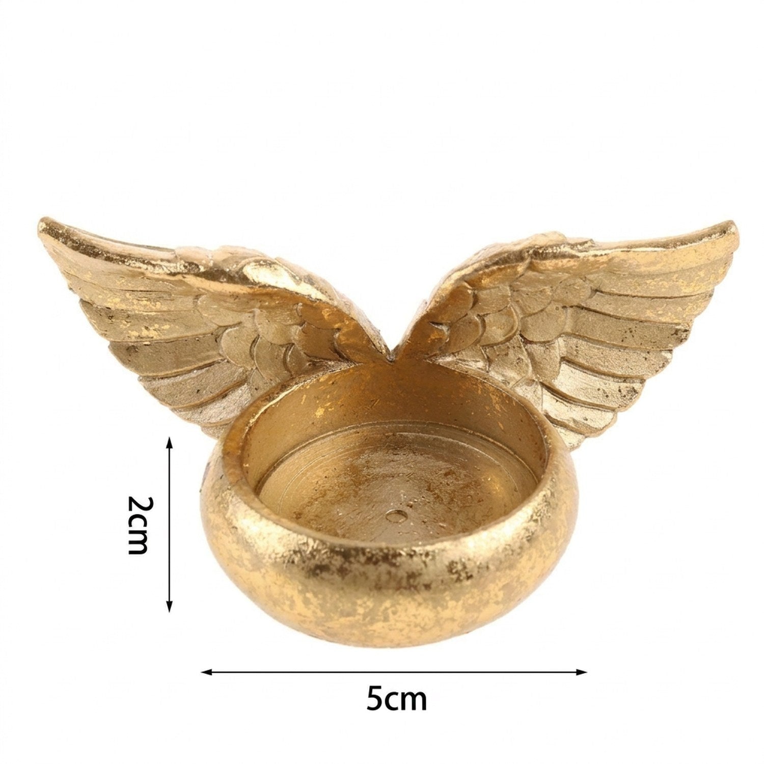 Dimensions bougeoir ailes d'ange résine largeur 5 cm hauteur 2 cm