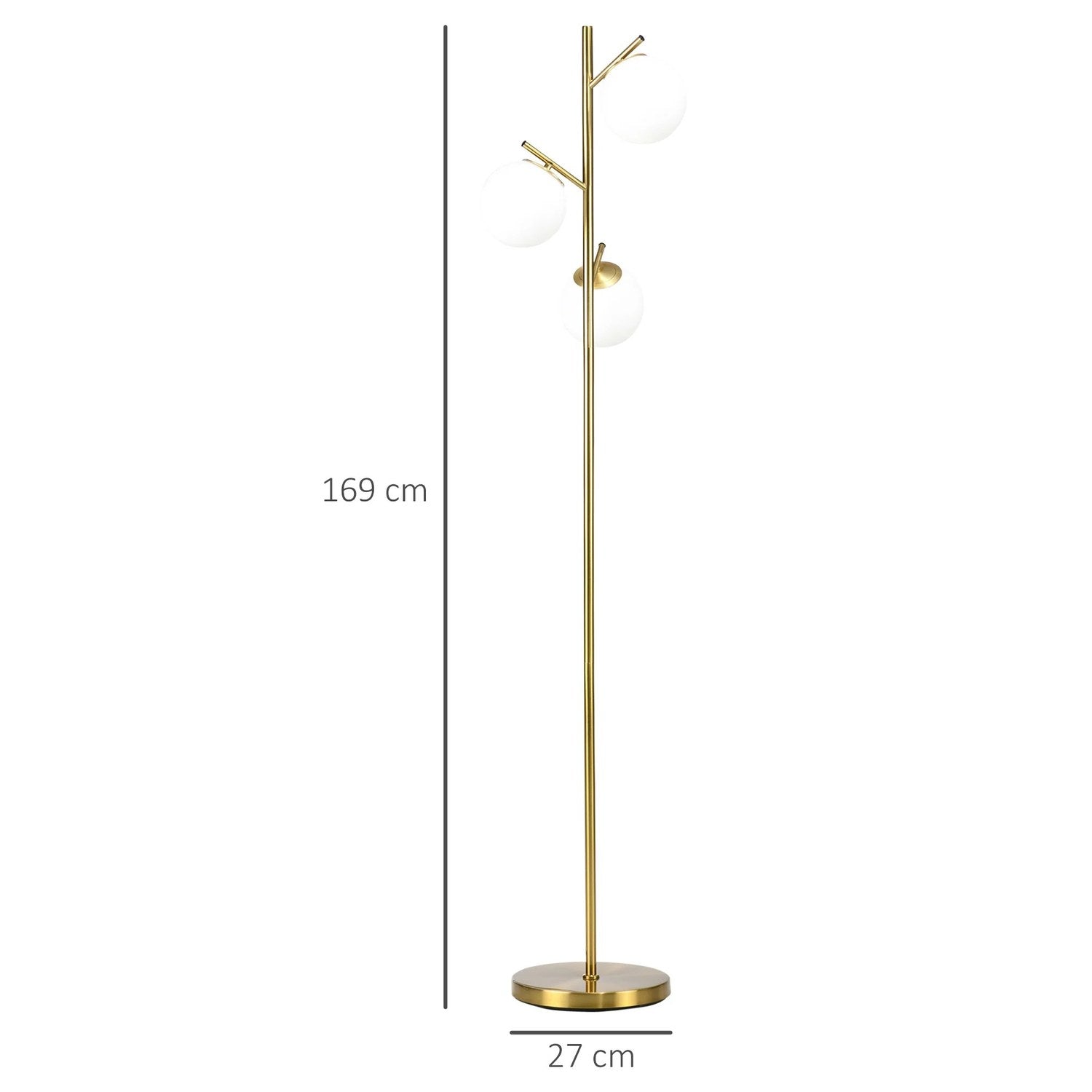 Dimensions du lampadaire hauteur 169 cm et base 27 cm