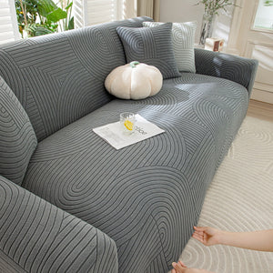 Housse de canapé angle velours gris foncé