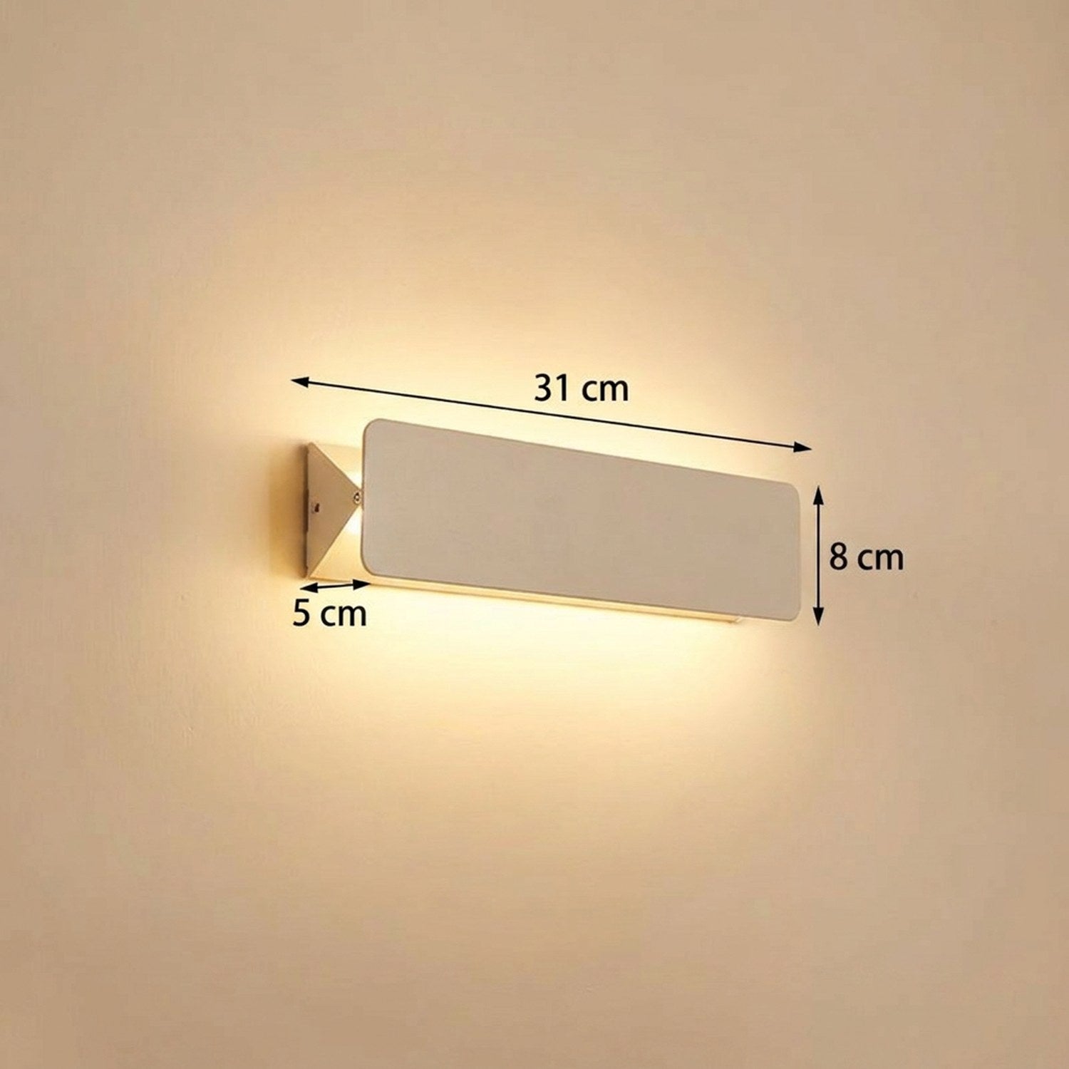 Dimensions de l'applique murale LED 31 cm en centimètres