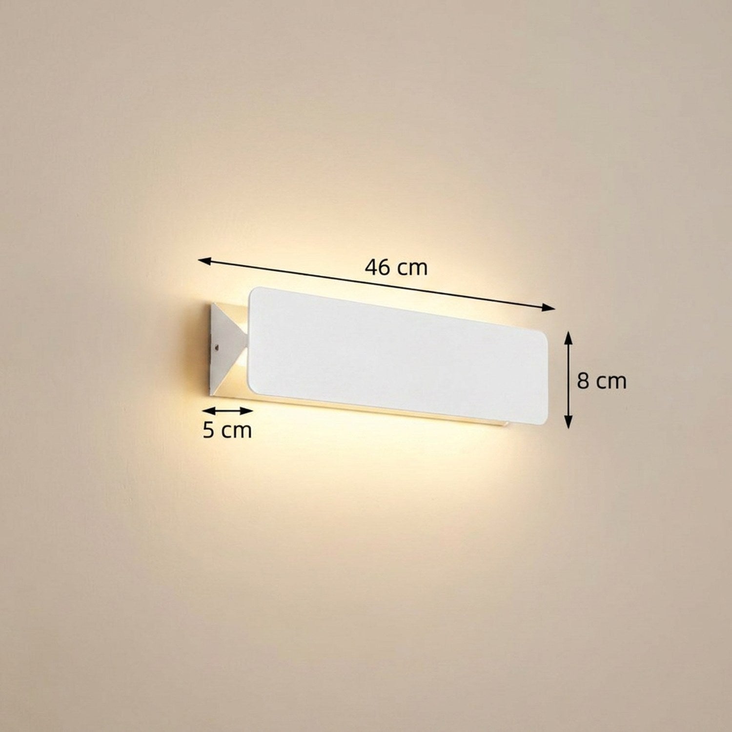 Dimensions de l'applique murale LED 46 cm en centimètres