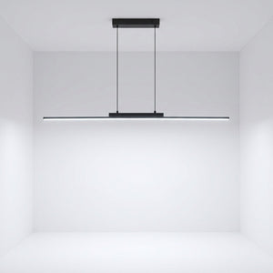 Lustre LED noir lumière blanche froide 6500K