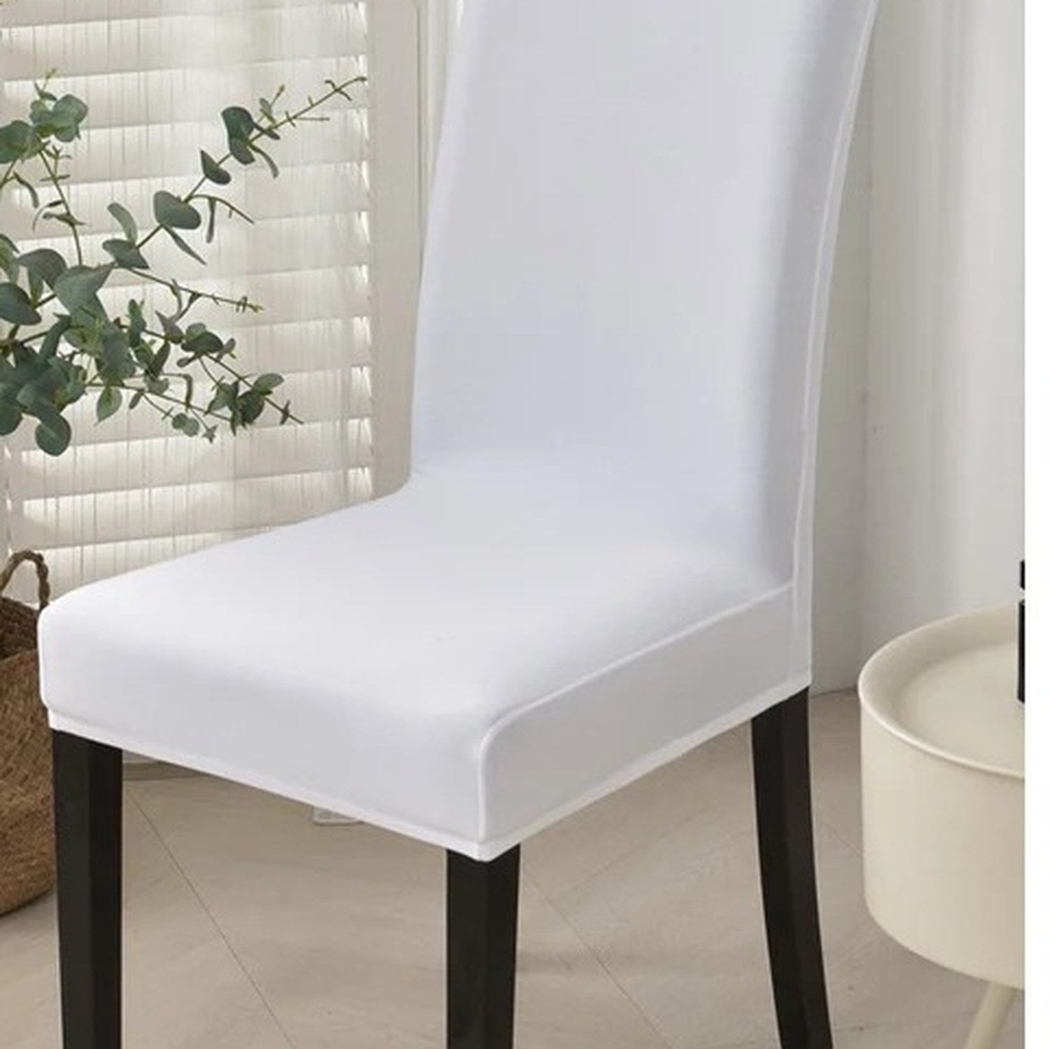Housse de chaise de salle à manger blanche
