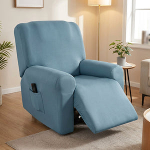 Housse de fauteuil relax inclinable bleue