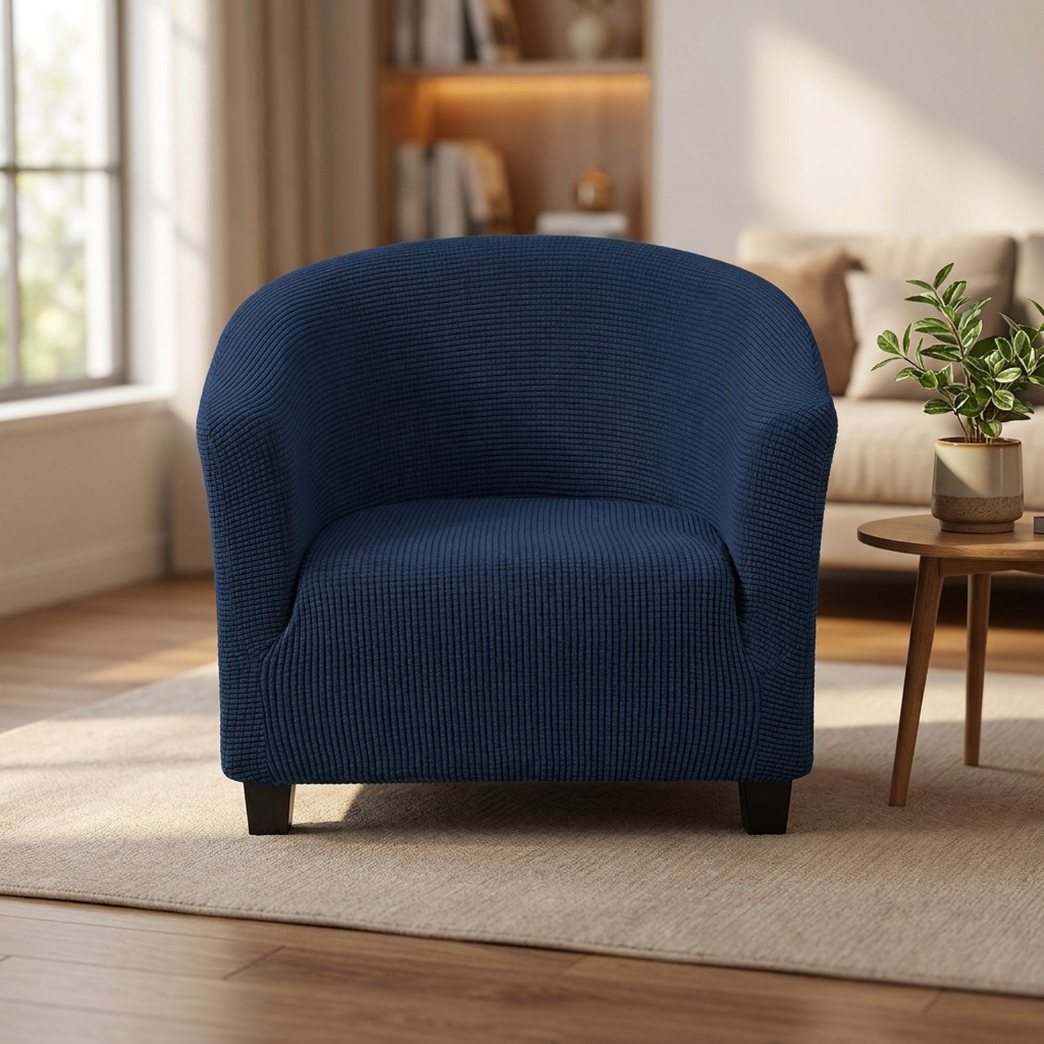 Housse de fauteuil cabriolet en maille polaire bleu foncé