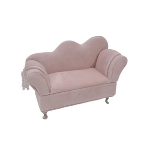 Boîte à bijoux Canapé perlé velours rose