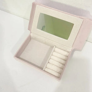Boîte à bijoux velours rose emballage cadeau