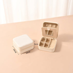 Boite à bijoux de voyage cuir PU Blanc