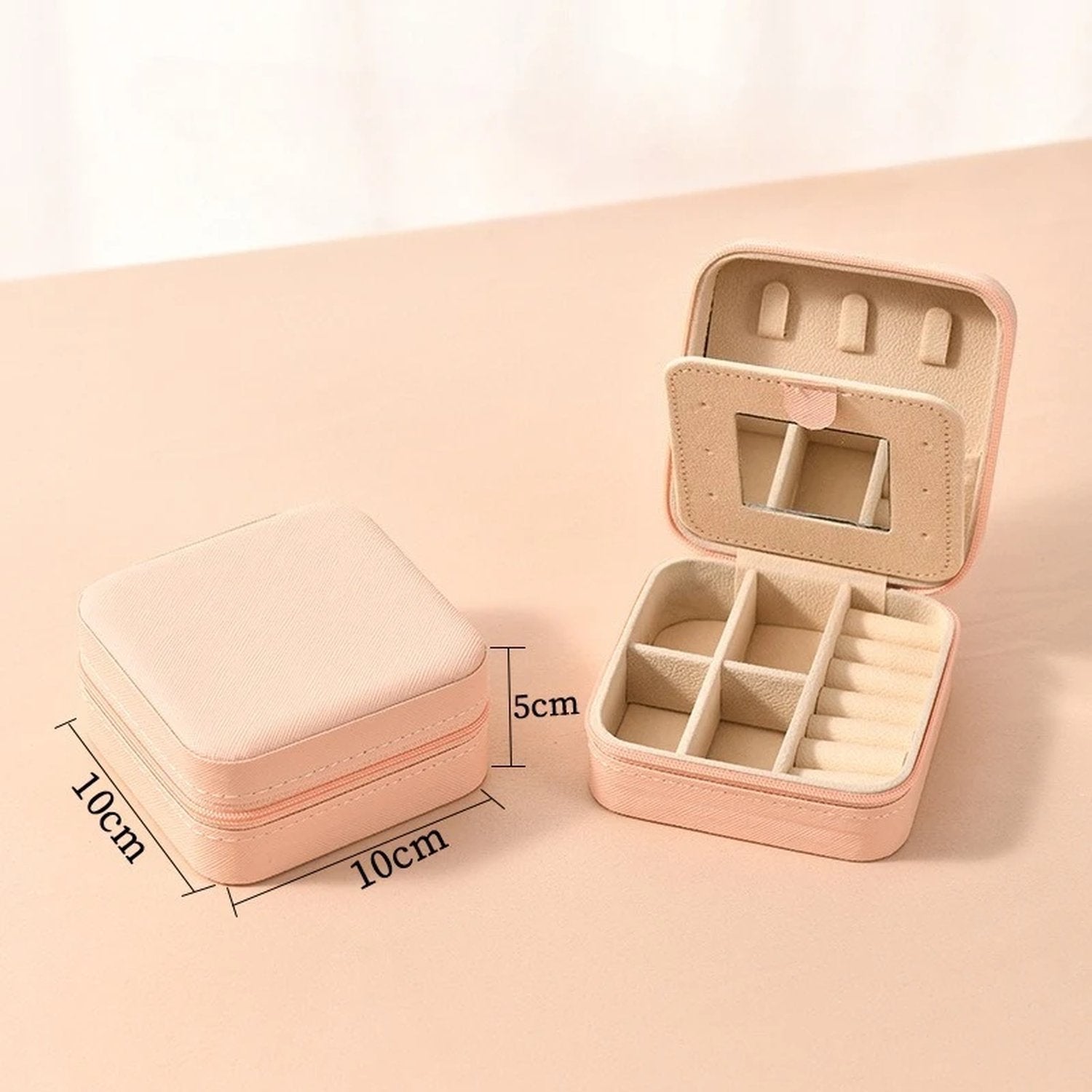Boite à bijoux de voyage cuir PU Rose sakura