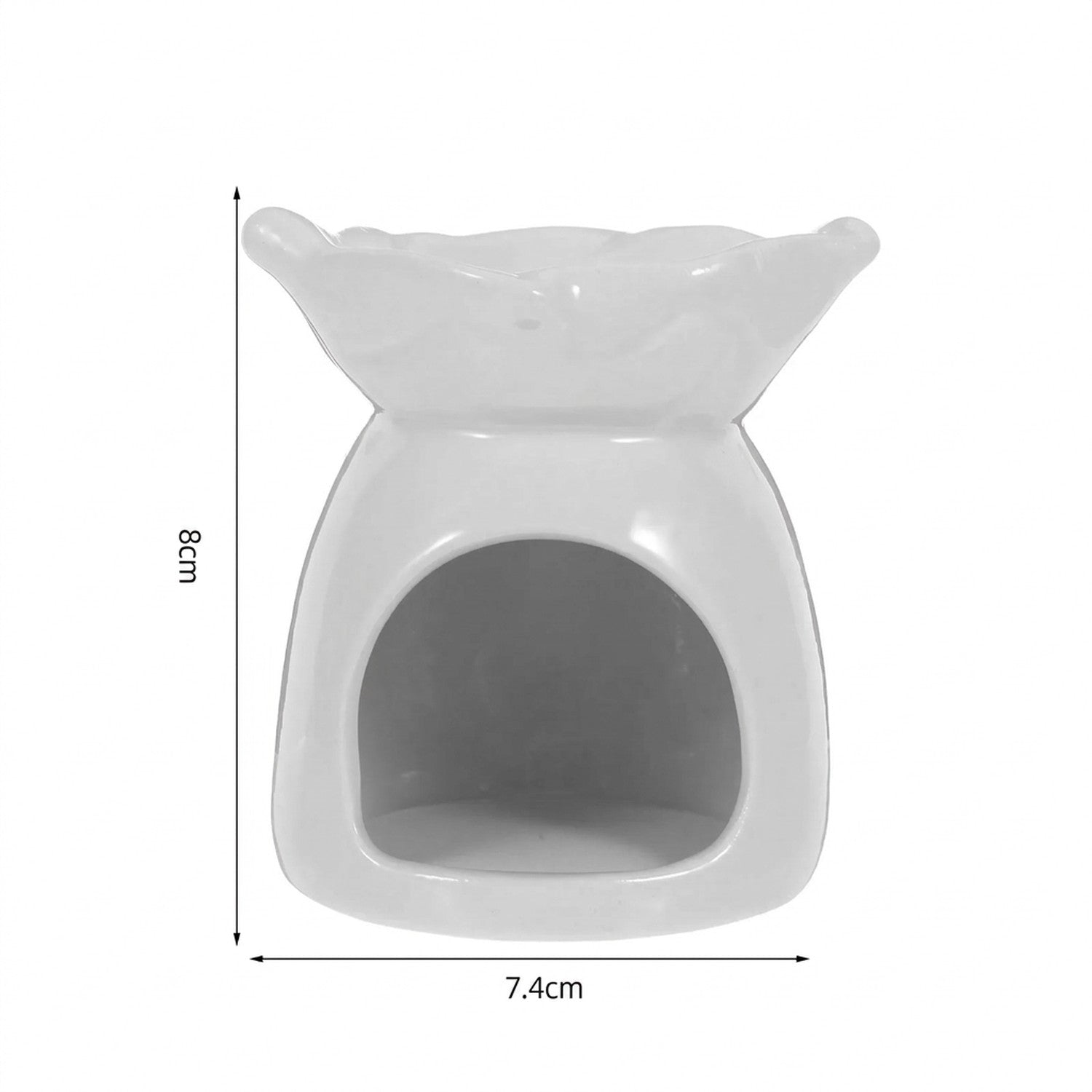 Dimensions du brûle-parfum céramique blanc en centimètres