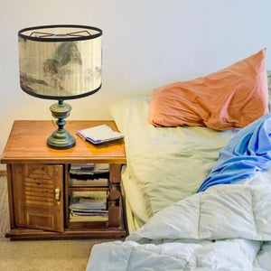Abat-jour bambou sur lampe de chevet ambiance cosy