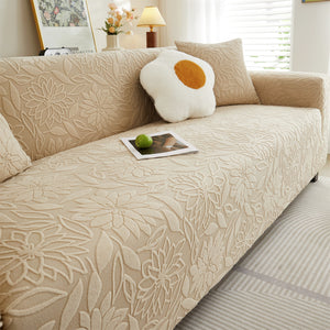 Housse de canapé jacquard camélia kaki