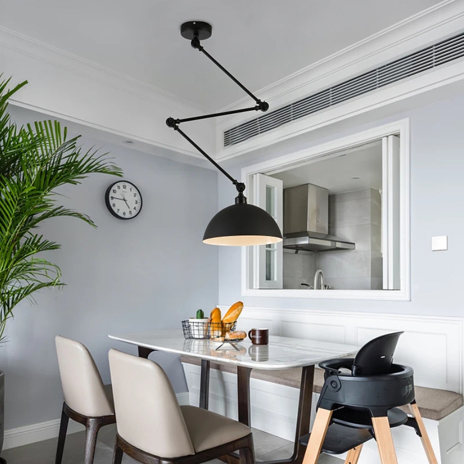 Lampe suspension aluminium noire salle à manger nordique