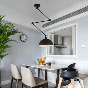 Lampe suspension aluminium noire salle à manger nordique